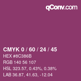 カラーコード: CMYK 0 / 60 / 24 / 45 | qconv.com