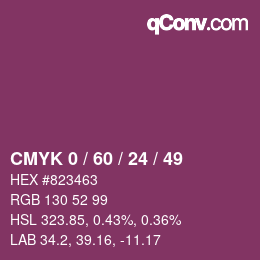 Color code: CMYK 0 / 60 / 24 / 49 | qconv.com