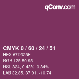 Color code: CMYK 0 / 60 / 24 / 51 | qconv.com