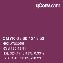 Color code: CMYK 0 / 60 / 24 / 53 | qconv.com