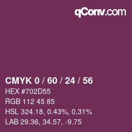 Color code: CMYK 0 / 60 / 24 / 56 | qconv.com