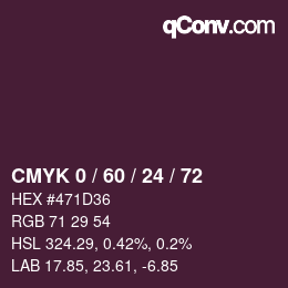 Color code: CMYK 0 / 60 / 24 / 72 | qconv.com