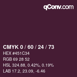 Color code: CMYK 0 / 60 / 24 / 73 | qconv.com
