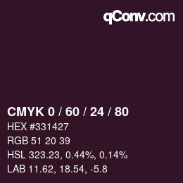 カラーコード: CMYK 0 / 60 / 24 / 80 | qconv.com