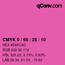 カラーコード: CMYK 0 / 60 / 25 / 10 | qconv.com