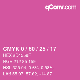 カラーコード: CMYK 0 / 60 / 25 / 17 | qconv.com