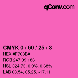 カラーコード: CMYK 0 / 60 / 25 / 3 | qconv.com