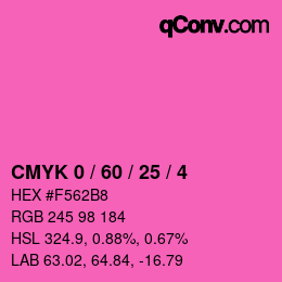 カラーコード: CMYK 0 / 60 / 25 / 4 | qconv.com