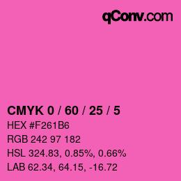カラーコード: CMYK 0 / 60 / 25 / 5 | qconv.com
