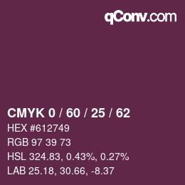 カラーコード: CMYK 0 / 60 / 25 / 62 | qconv.com