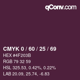 颜色代码: CMYK 0 / 60 / 25 / 69 | qconv.com