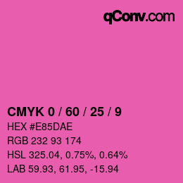 Farbcode: CMYK 0 / 60 / 25 / 9 | qconv.com