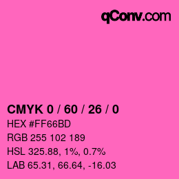 Farbcode: CMYK 0 / 60 / 26 / 0 | qconv.com