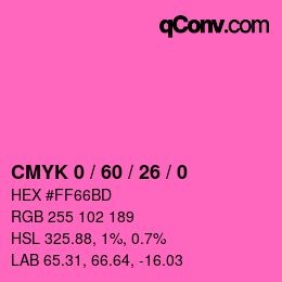 カラーコード: CMYK 0 / 60 / 26 / 0 | qconv.com