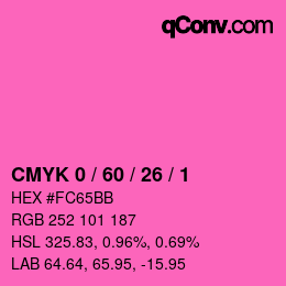 カラーコード: CMYK 0 / 60 / 26 / 1 | qconv.com
