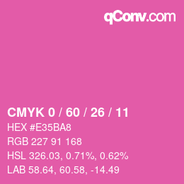 カラーコード: CMYK 0 / 60 / 26 / 11 | qconv.com