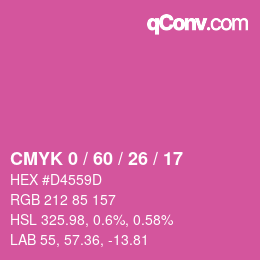 カラーコード: CMYK 0 / 60 / 26 / 17 | qconv.com
