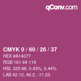 颜色代码: CMYK 0 / 60 / 26 / 37 | qconv.com