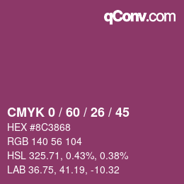 Color code: CMYK 0 / 60 / 26 / 45 | qconv.com