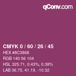 カラーコード: CMYK 0 / 60 / 26 / 45 | qconv.com