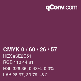 Color code: CMYK 0 / 60 / 26 / 57 | qconv.com