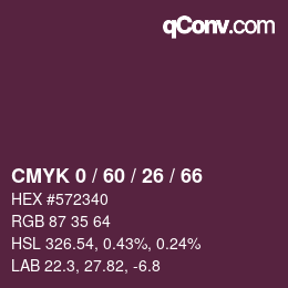 カラーコード: CMYK 0 / 60 / 26 / 66 | qconv.com