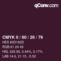 颜色代码: CMYK 0 / 60 / 26 / 76 | qconv.com