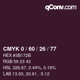 カラーコード: CMYK 0 / 60 / 26 / 77 | qconv.com