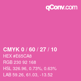 カラーコード: CMYK 0 / 60 / 27 / 10 | qconv.com