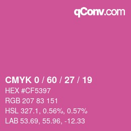 カラーコード: CMYK 0 / 60 / 27 / 19 | qconv.com