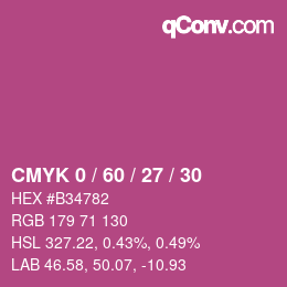 カラーコード: CMYK 0 / 60 / 27 / 30 | qconv.com