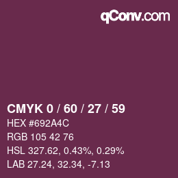Color code: CMYK 0 / 60 / 27 / 59 | qconv.com