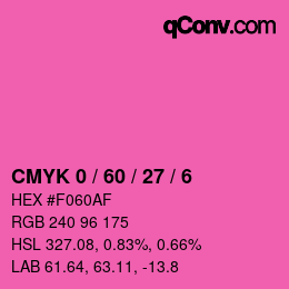 カラーコード: CMYK 0 / 60 / 27 / 6 | qconv.com