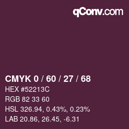 颜色代码: CMYK 0 / 60 / 27 / 68 | qconv.com