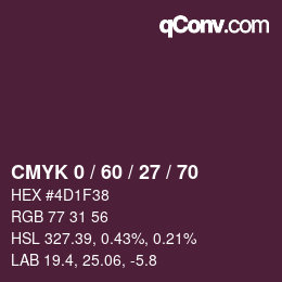 颜色代码: CMYK 0 / 60 / 27 / 70 | qconv.com