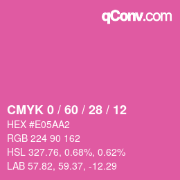 颜色代码: CMYK 0 / 60 / 28 / 12 | qconv.com