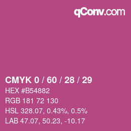 カラーコード: CMYK 0 / 60 / 28 / 29 | qconv.com