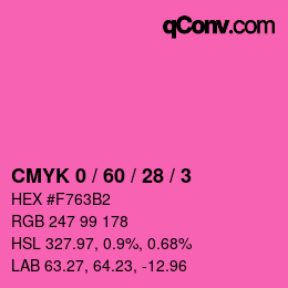 カラーコード: CMYK 0 / 60 / 28 / 3 | qconv.com