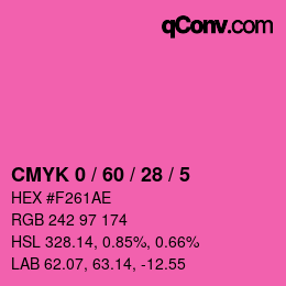 カラーコード: CMYK 0 / 60 / 28 / 5 | qconv.com