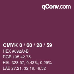 Color code: CMYK 0 / 60 / 28 / 59 | qconv.com