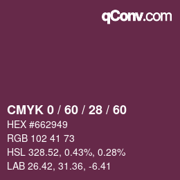 カラーコード: CMYK 0 / 60 / 28 / 60 | qconv.com