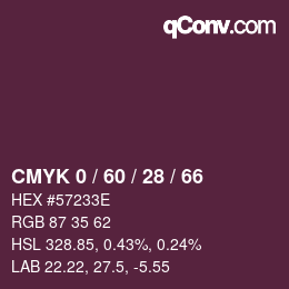 颜色代码: CMYK 0 / 60 / 28 / 66 | qconv.com
