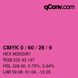 颜色代码: CMYK 0 / 60 / 28 / 9 | qconv.com
