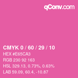 カラーコード: CMYK 0 / 60 / 29 / 10 | qconv.com