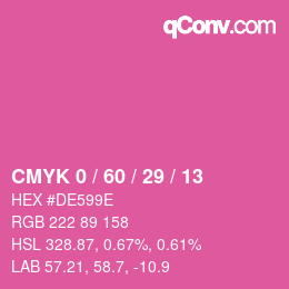 カラーコード: CMYK 0 / 60 / 29 / 13 | qconv.com