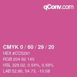 Color code: CMYK 0 / 60 / 29 / 20 | qconv.com