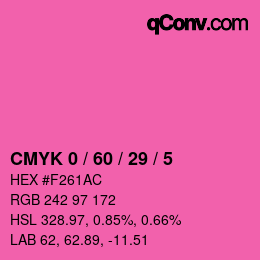 Color code: CMYK 0 / 60 / 29 / 5 | qconv.com