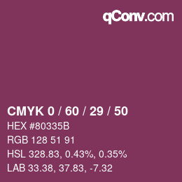 カラーコード: CMYK 0 / 60 / 29 / 50 | qconv.com