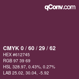 颜色代码: CMYK 0 / 60 / 29 / 62 | qconv.com