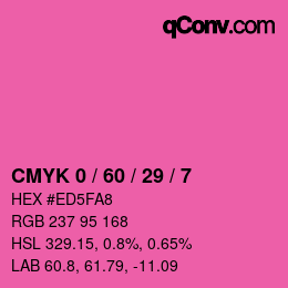 カラーコード: CMYK 0 / 60 / 29 / 7 | qconv.com
